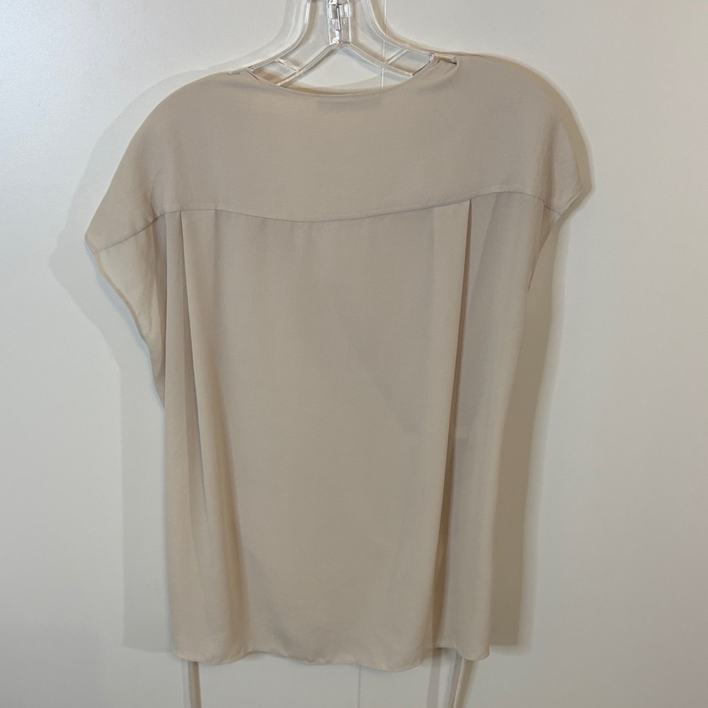 All Saints Silk Wrap Cap Sleeve Peplum Blouse size S - Picture 4 of 7